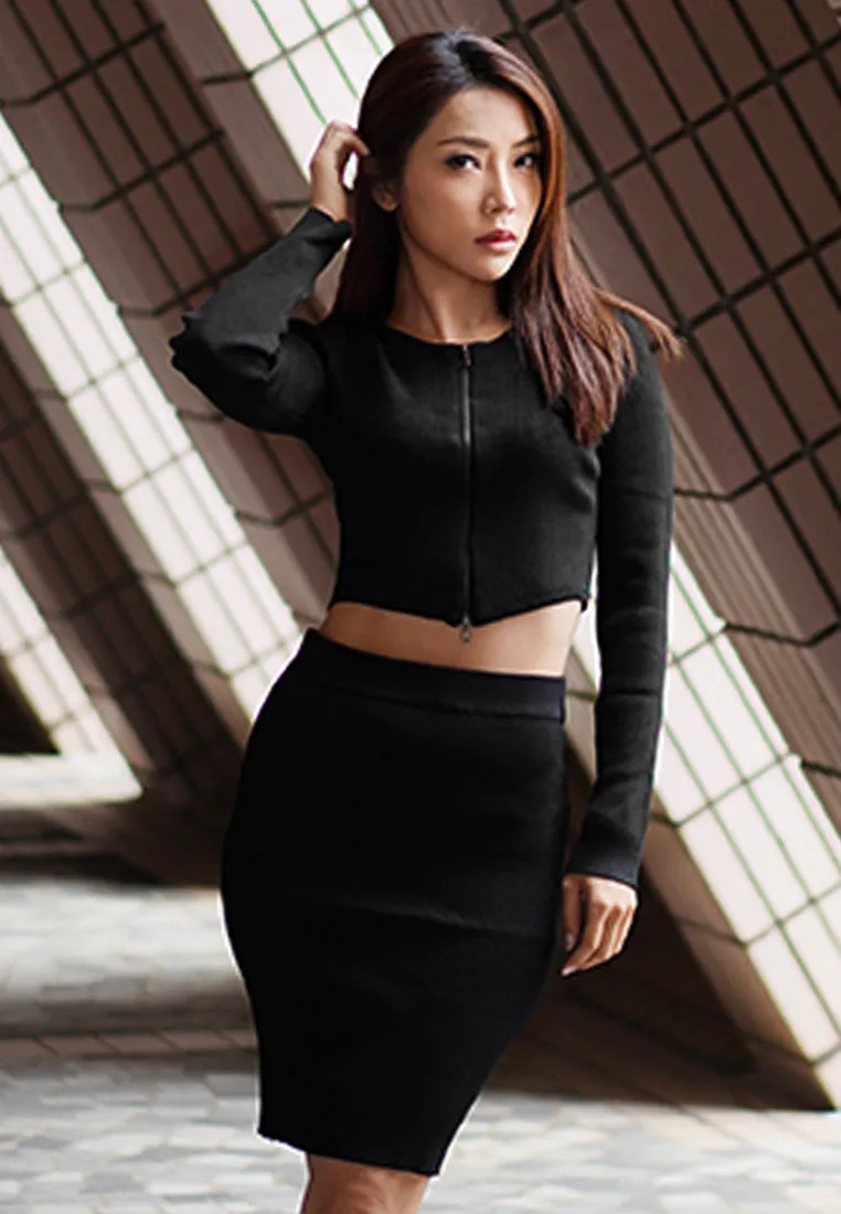 Full Sleeve Knitted Crop Cardigan