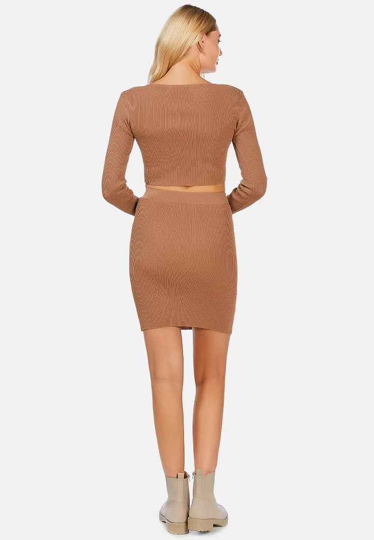 Full Sleeve Knitted Crop Cardigan