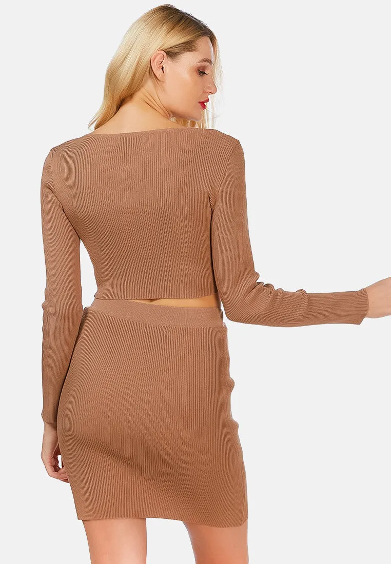 Full Sleeve Knitted Crop Cardigan