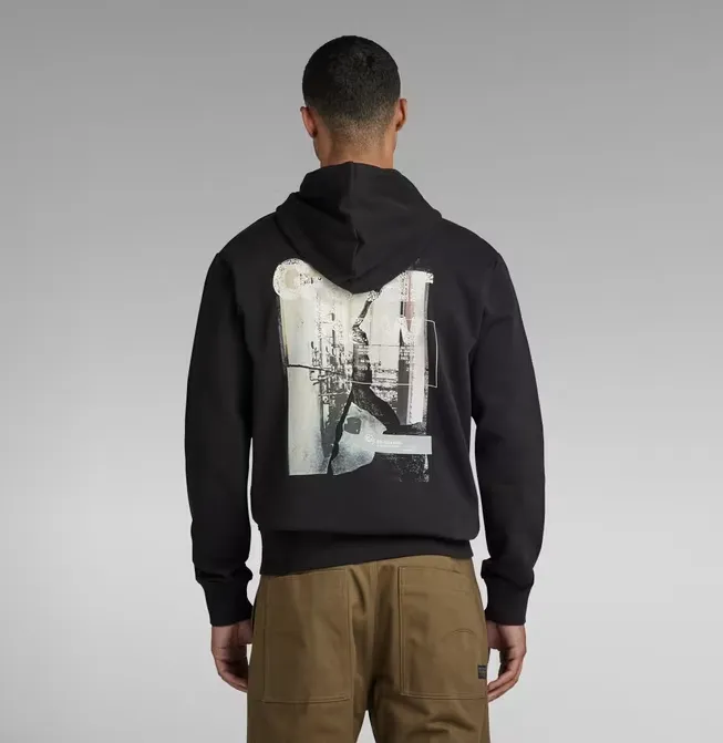 G-STAR INC - Men - Back Print Hoodie - Black