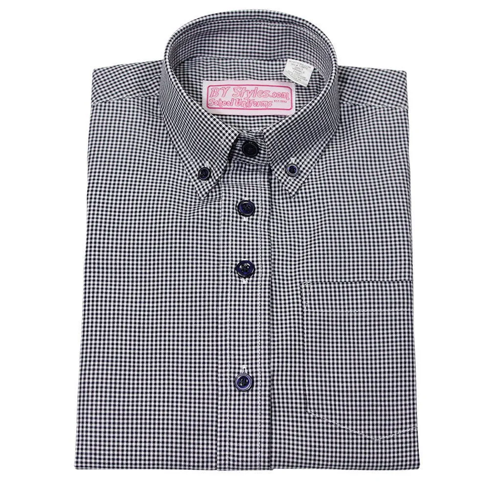 Gingham Modesty Blouse-Round Hem