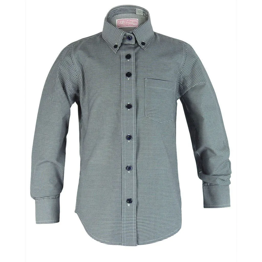 Gingham Modesty Blouse-Round Hem