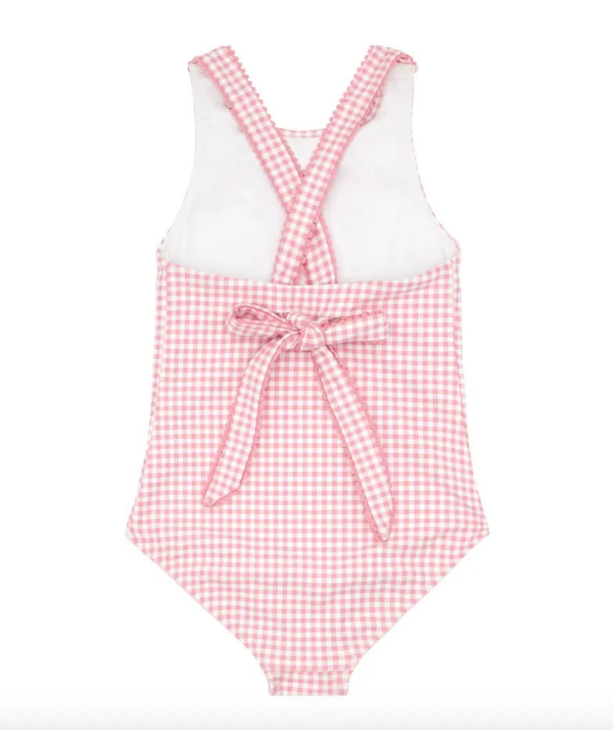 gingham ruffle one piece