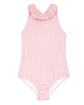 gingham ruffle one piece
