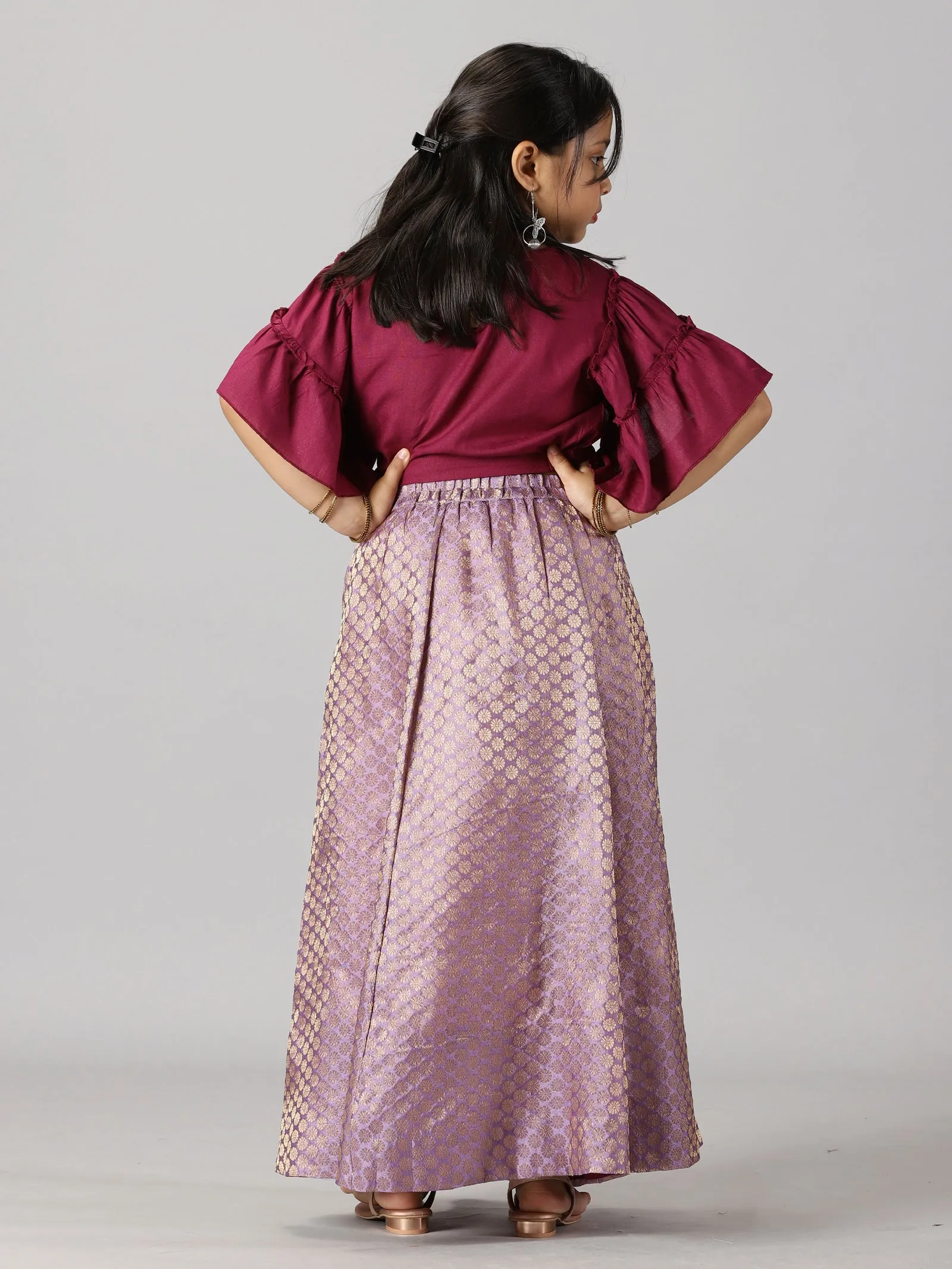 Girls Ethnic Half Sleeve Choli & Lehenga Set