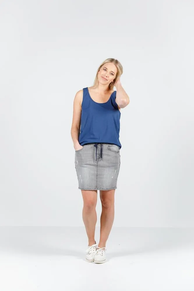 Home-Lee Denim Skirt Grey