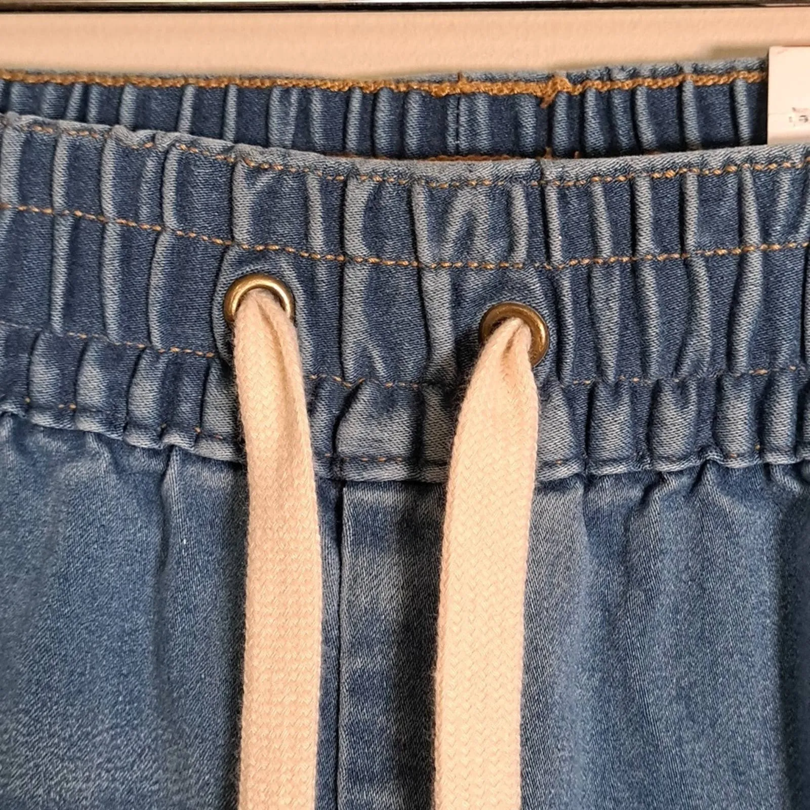 INC High Rise Denim Jogger Pants XS Medium Indigo