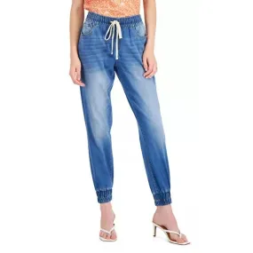 INC High Rise Denim Jogger Pants XS Medium Indigo