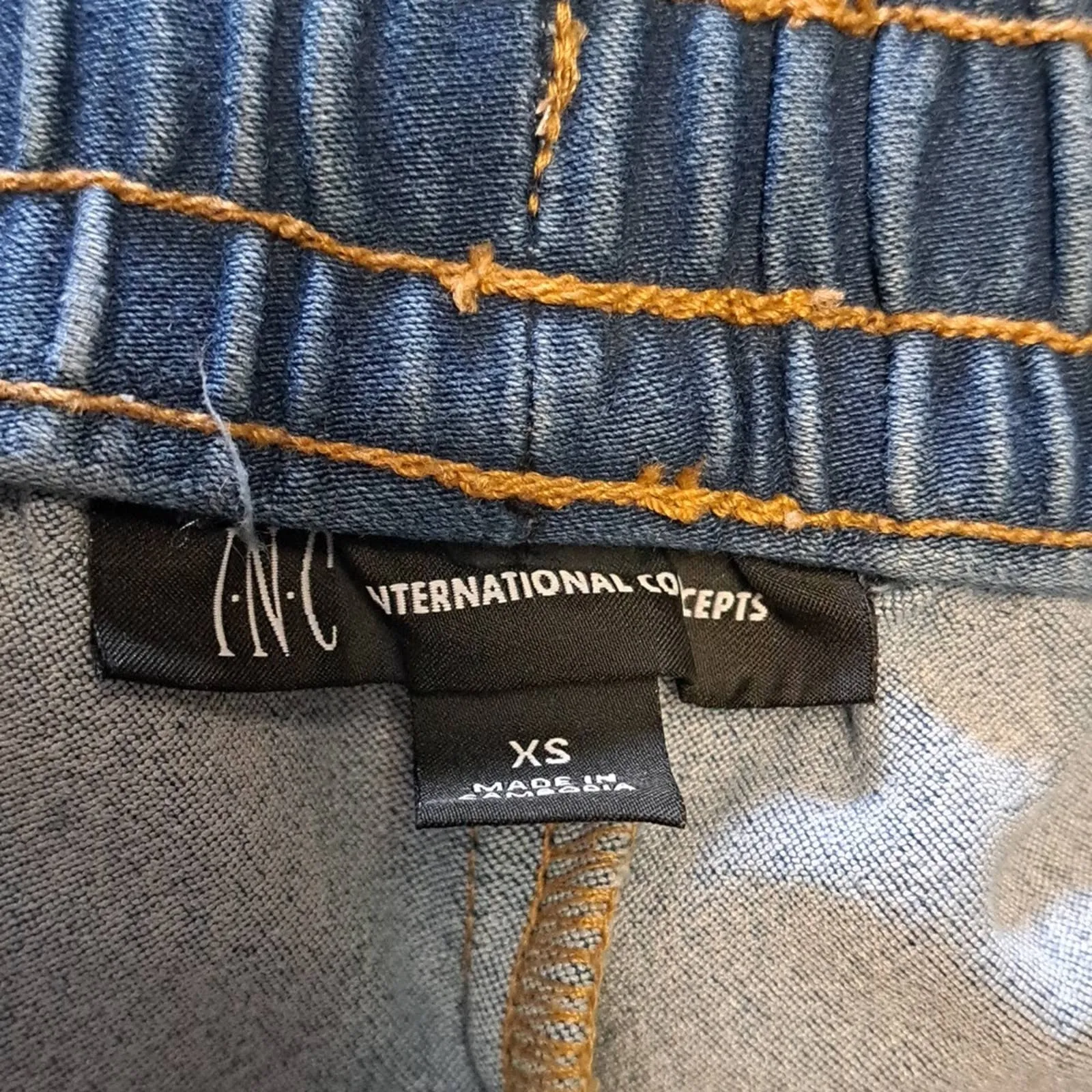INC High Rise Denim Jogger Pants XS Medium Indigo