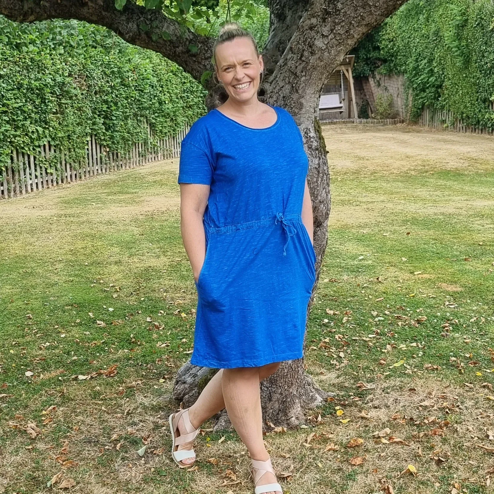 Jersey drawstring dress