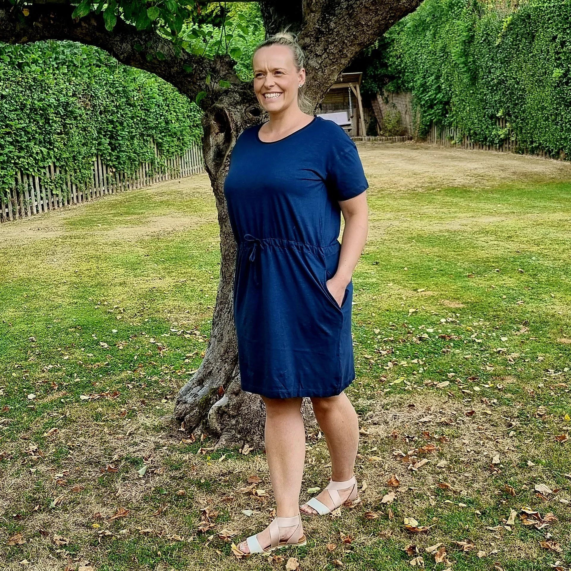Jersey drawstring dress