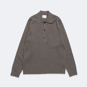Kian Merino Cotton Milano Polo - Warm Grey