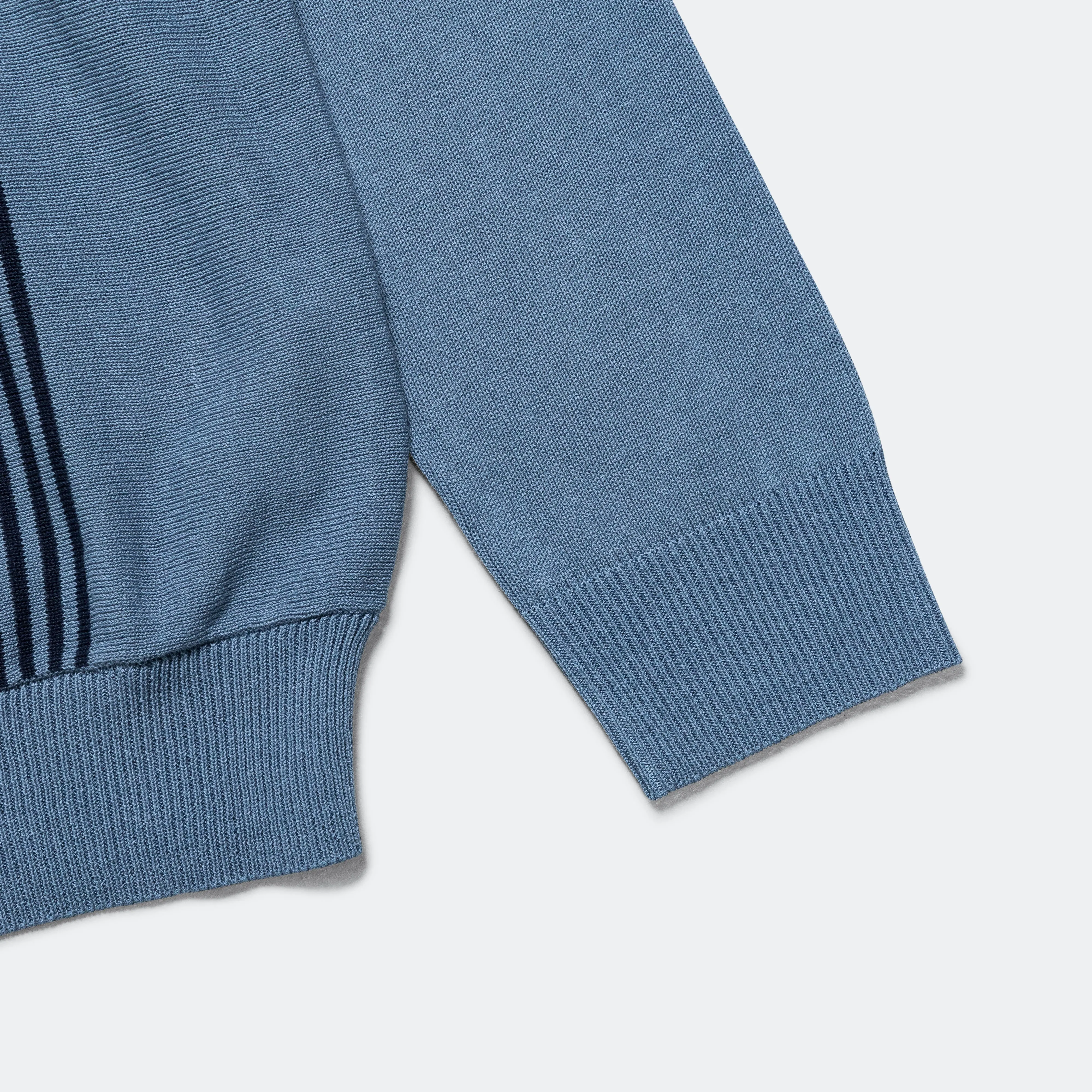 Knit Polo Stripe 12G - Blue