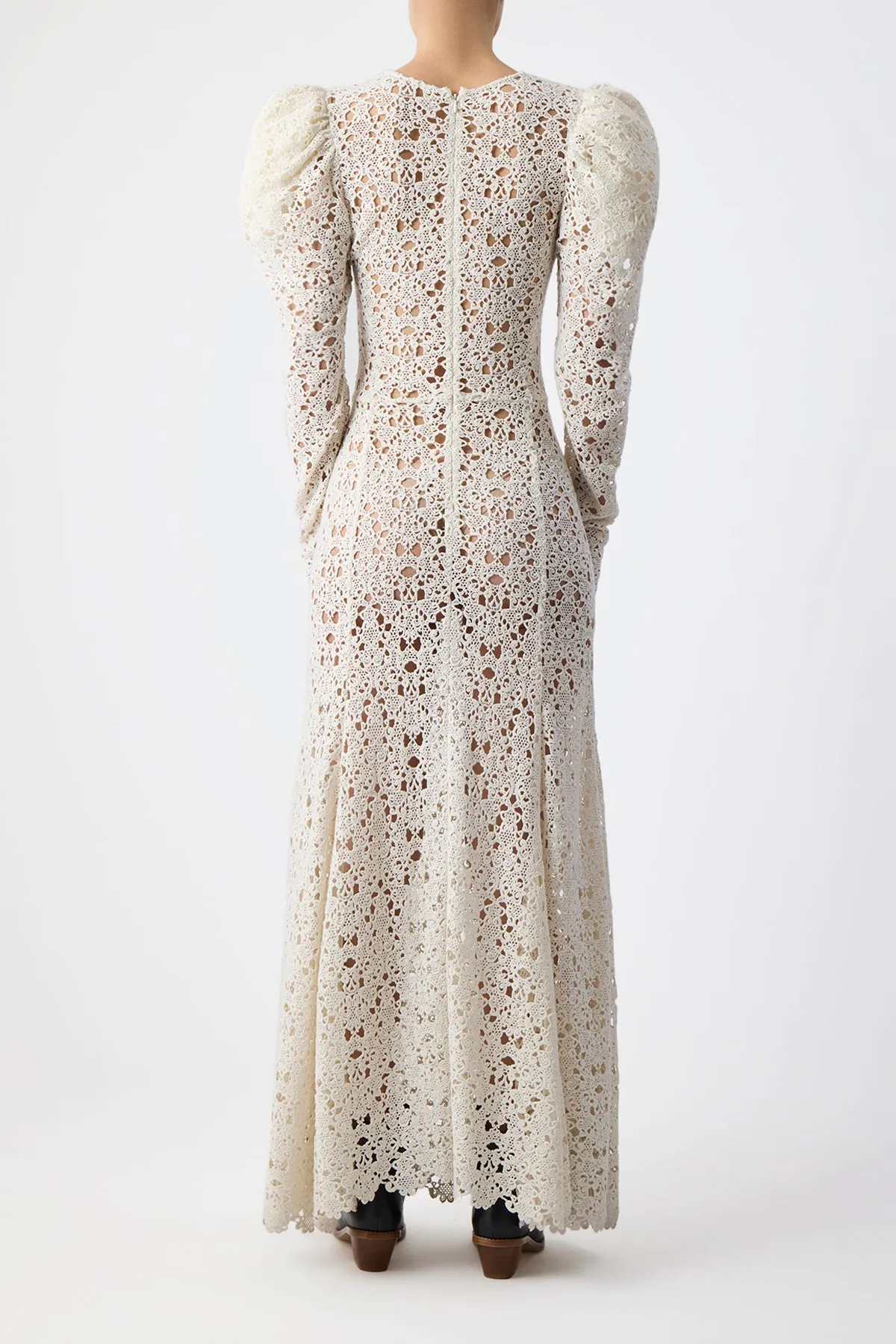 Lana Dress in Ivory Cashmere Lace