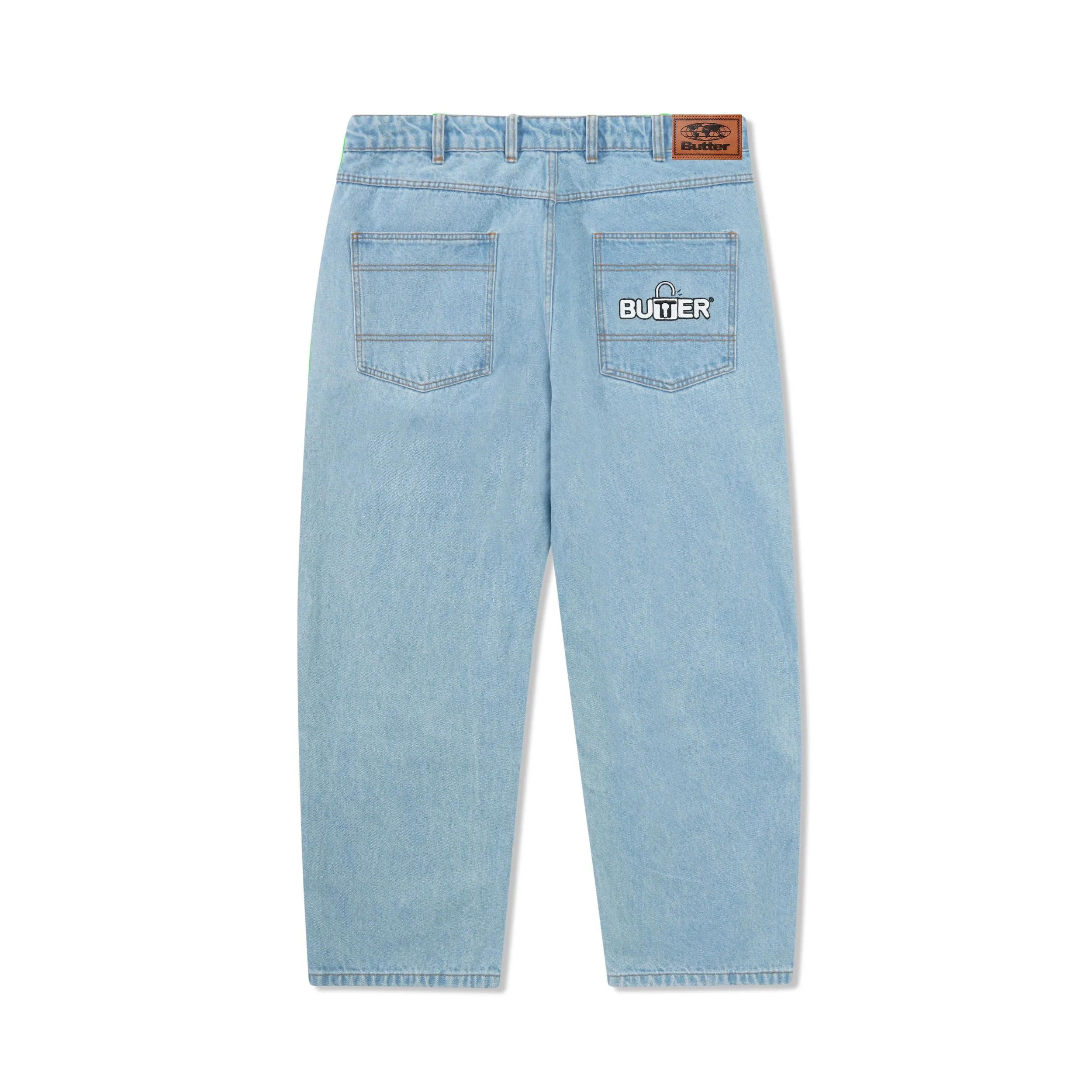 Lock Baggy Denim Jeans, Light Indigo