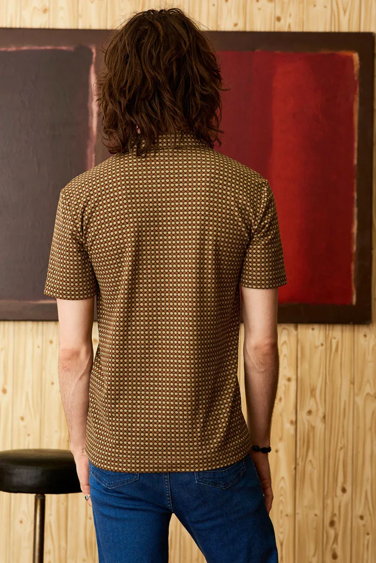 Mambo Sun Brown Retro Zip Top - SSA446 - S