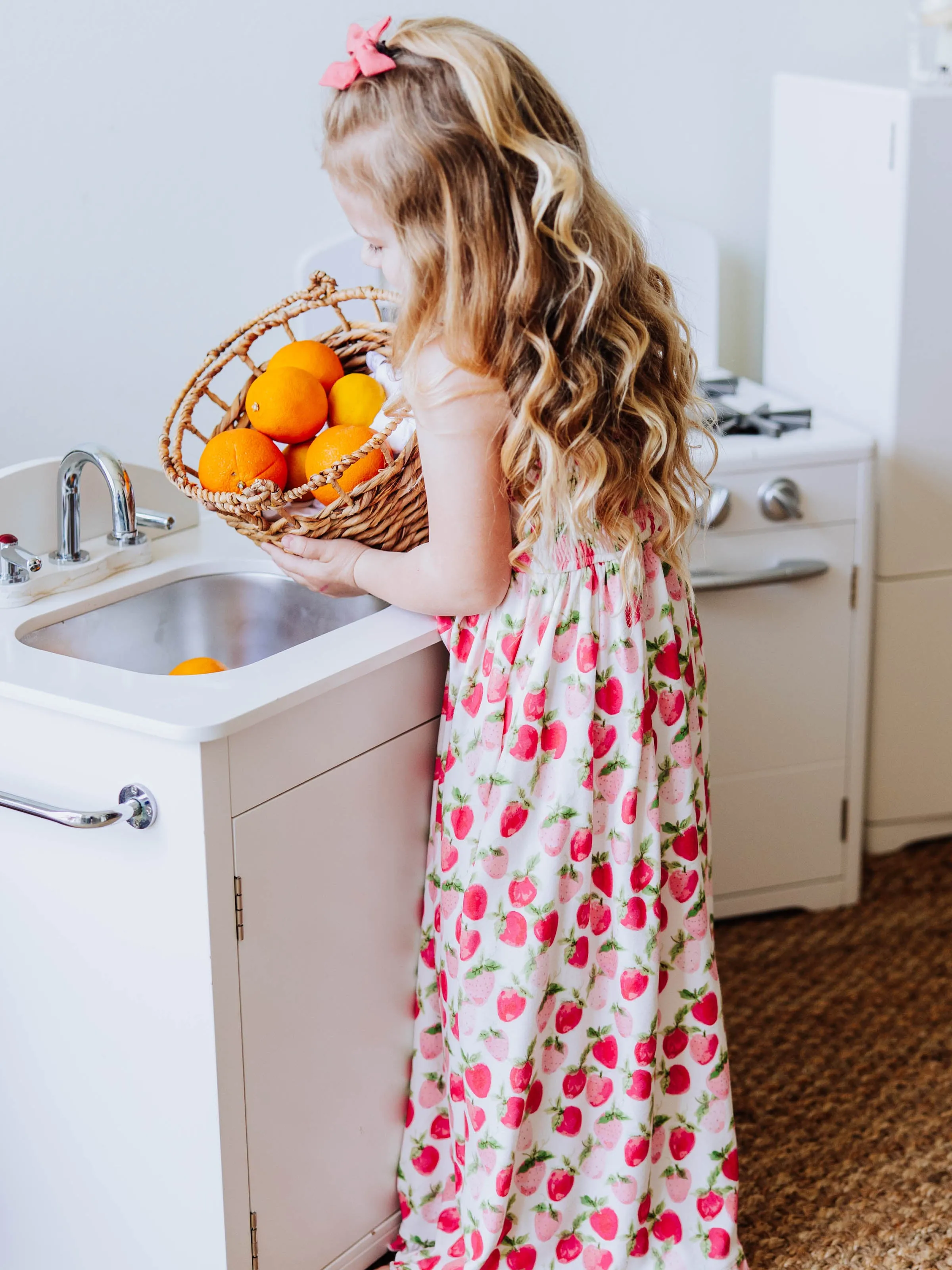 Maxi Play Dress - Watercolor Strawberries