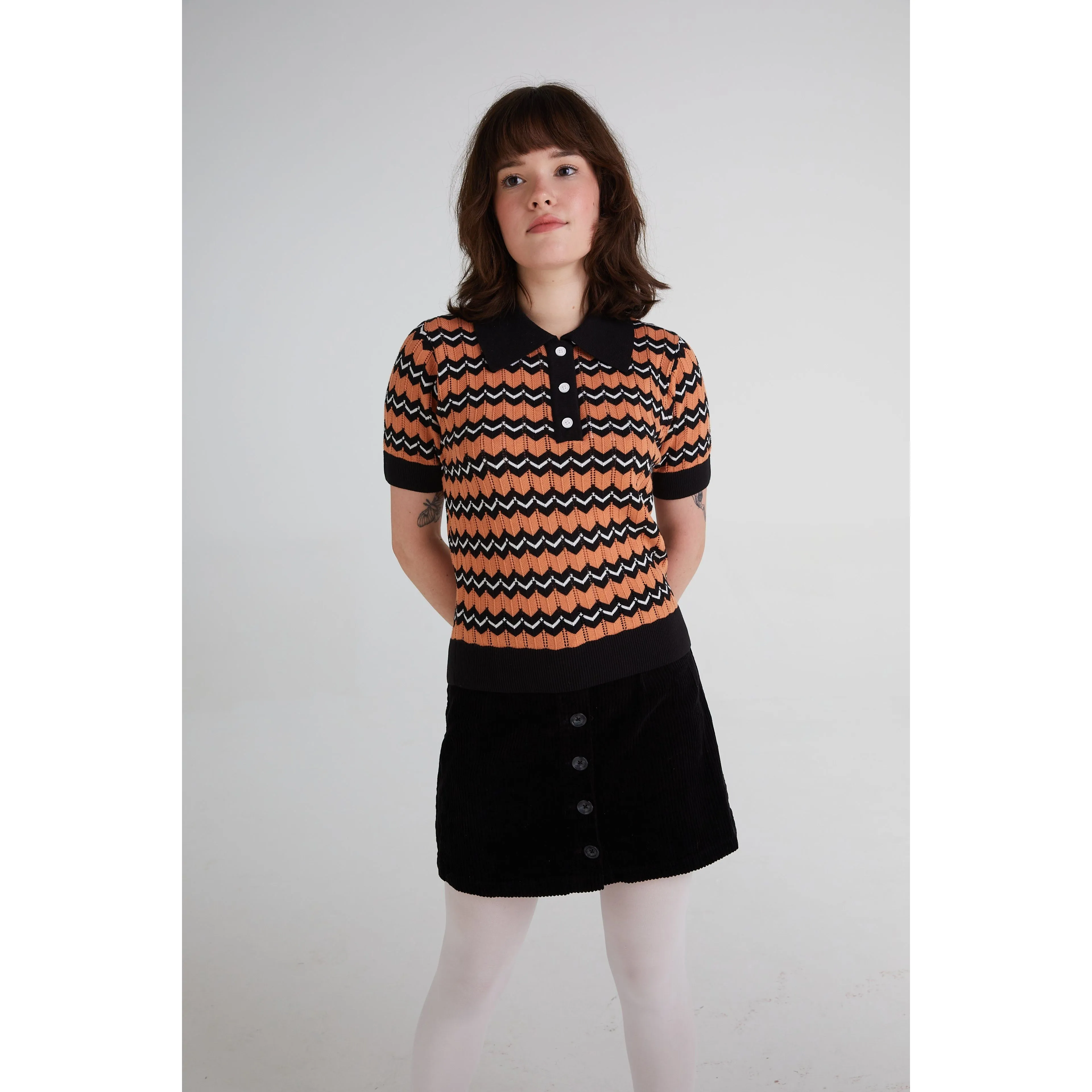 Mr Bridger - Women's Supremely Fine Gauge 'Diana' Black - Polo Knit