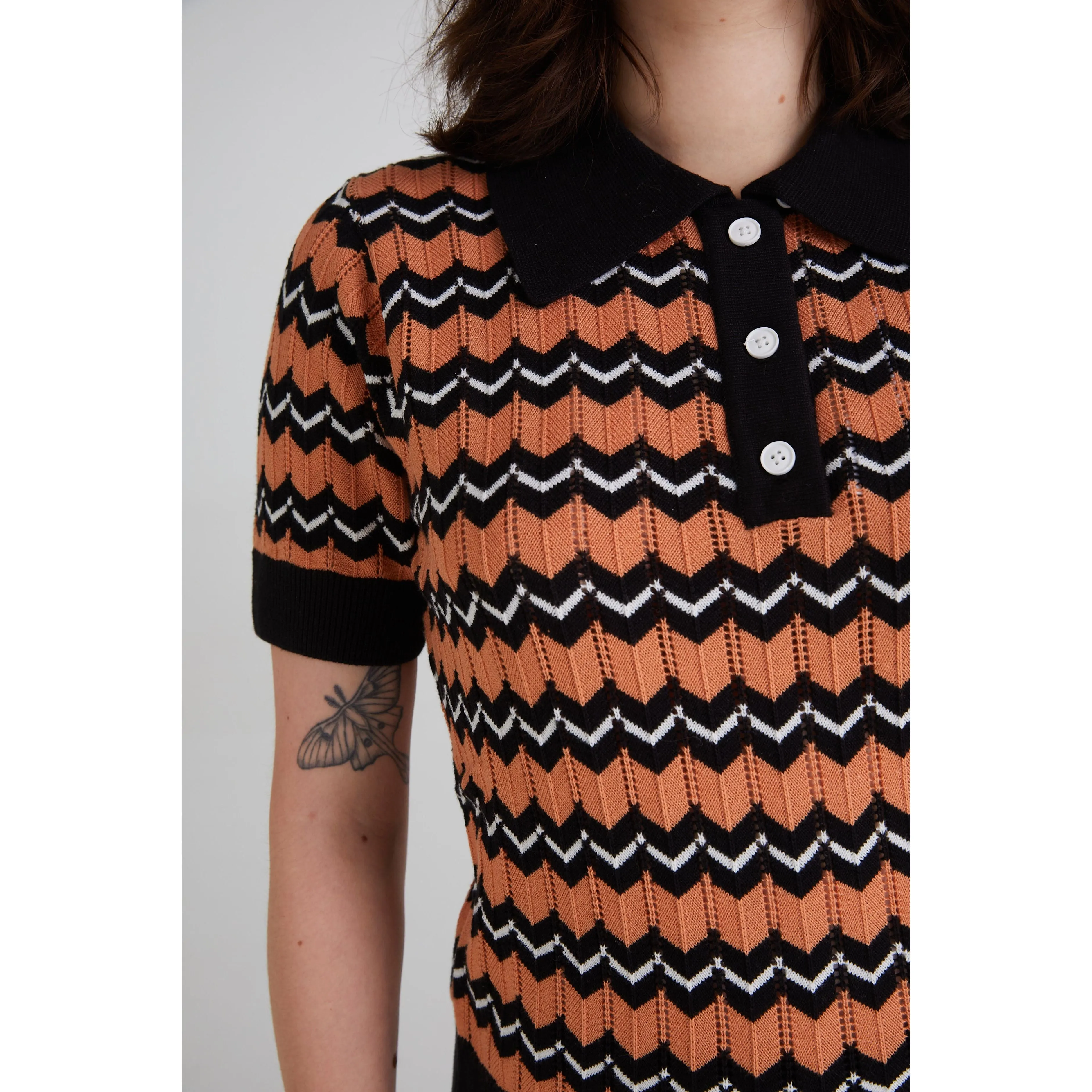 Mr Bridger - Women's Supremely Fine Gauge 'Diana' Black - Polo Knit