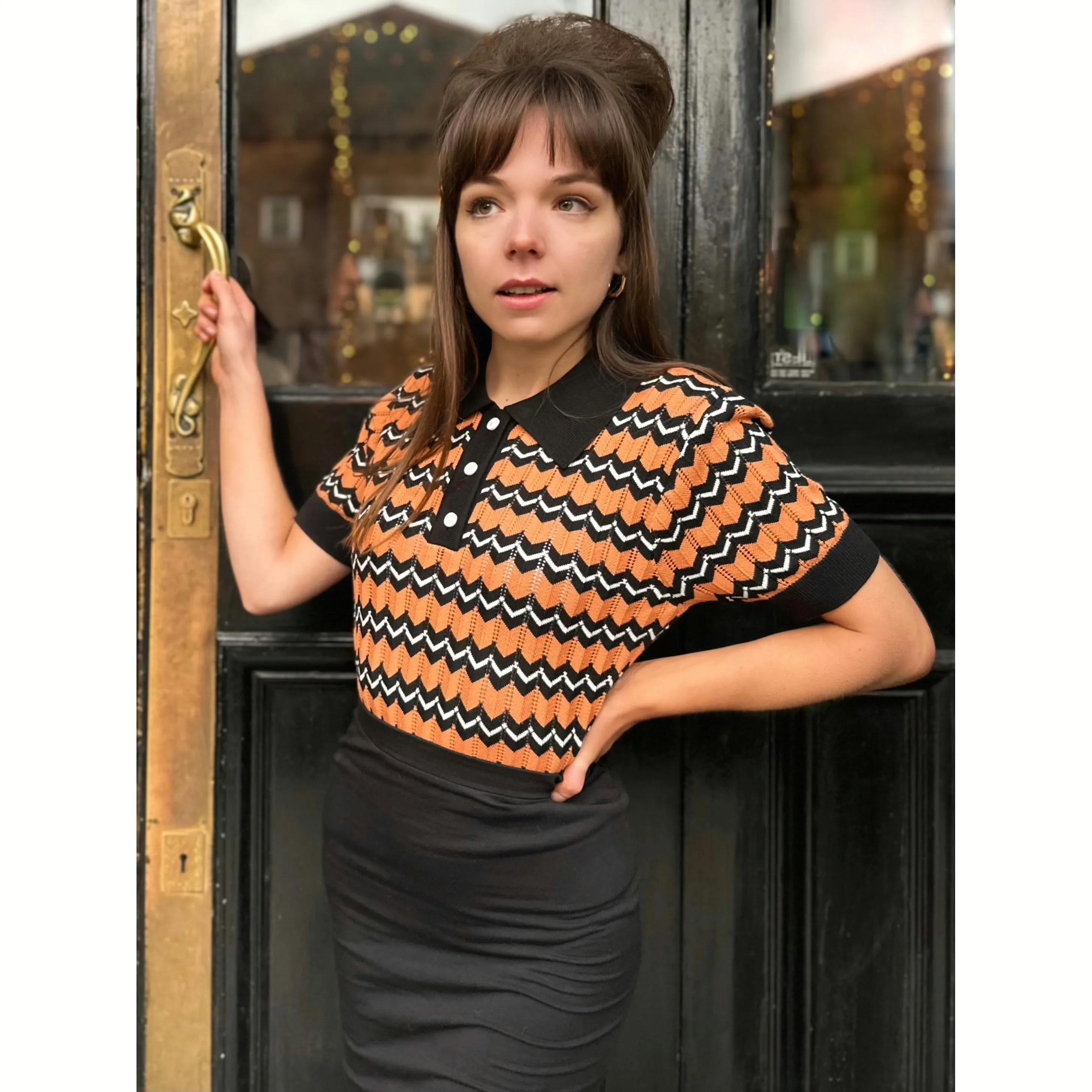 Mr Bridger - Women's Supremely Fine Gauge 'Diana' Black - Polo Knit