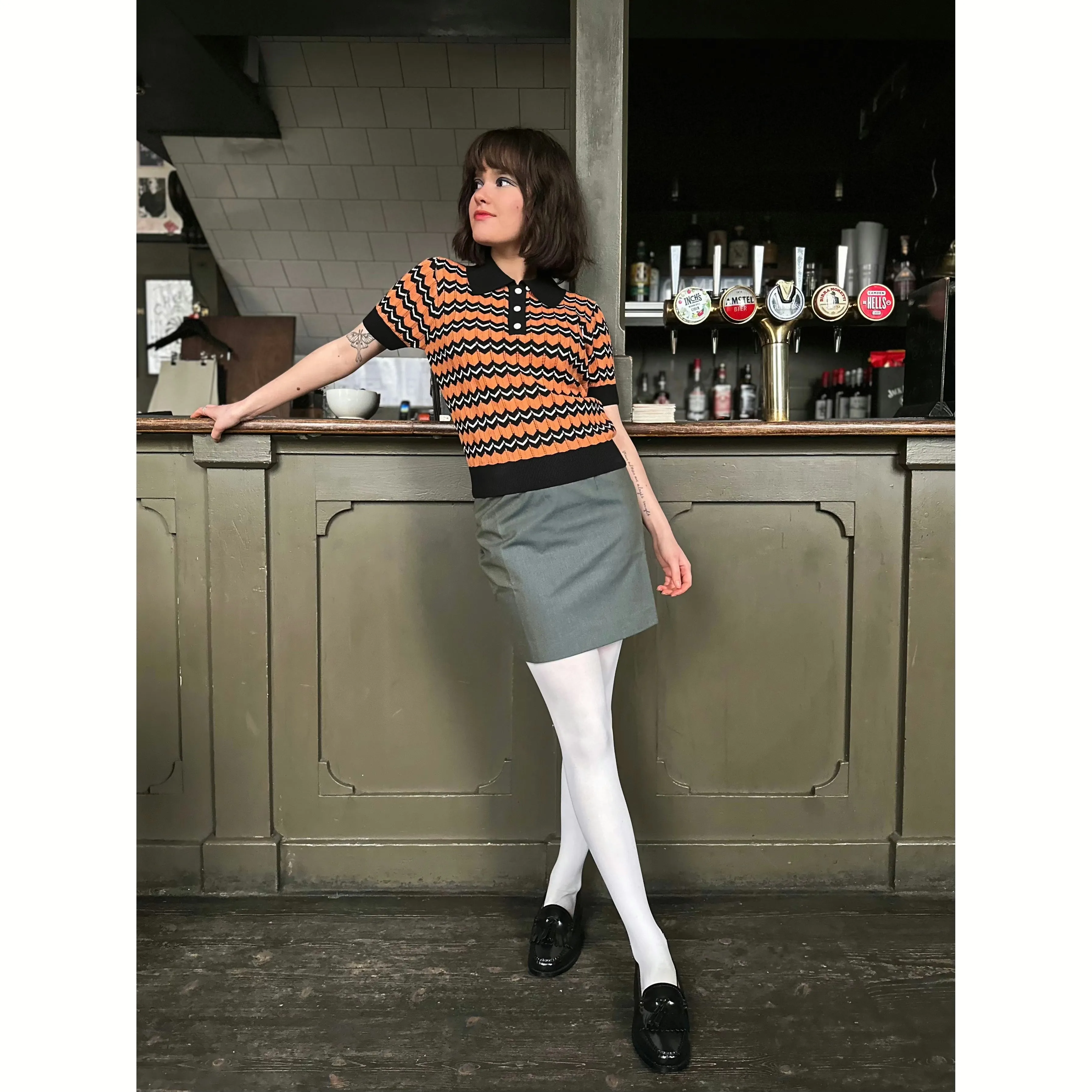 Mr Bridger - Women's Supremely Fine Gauge 'Diana' Black - Polo Knit