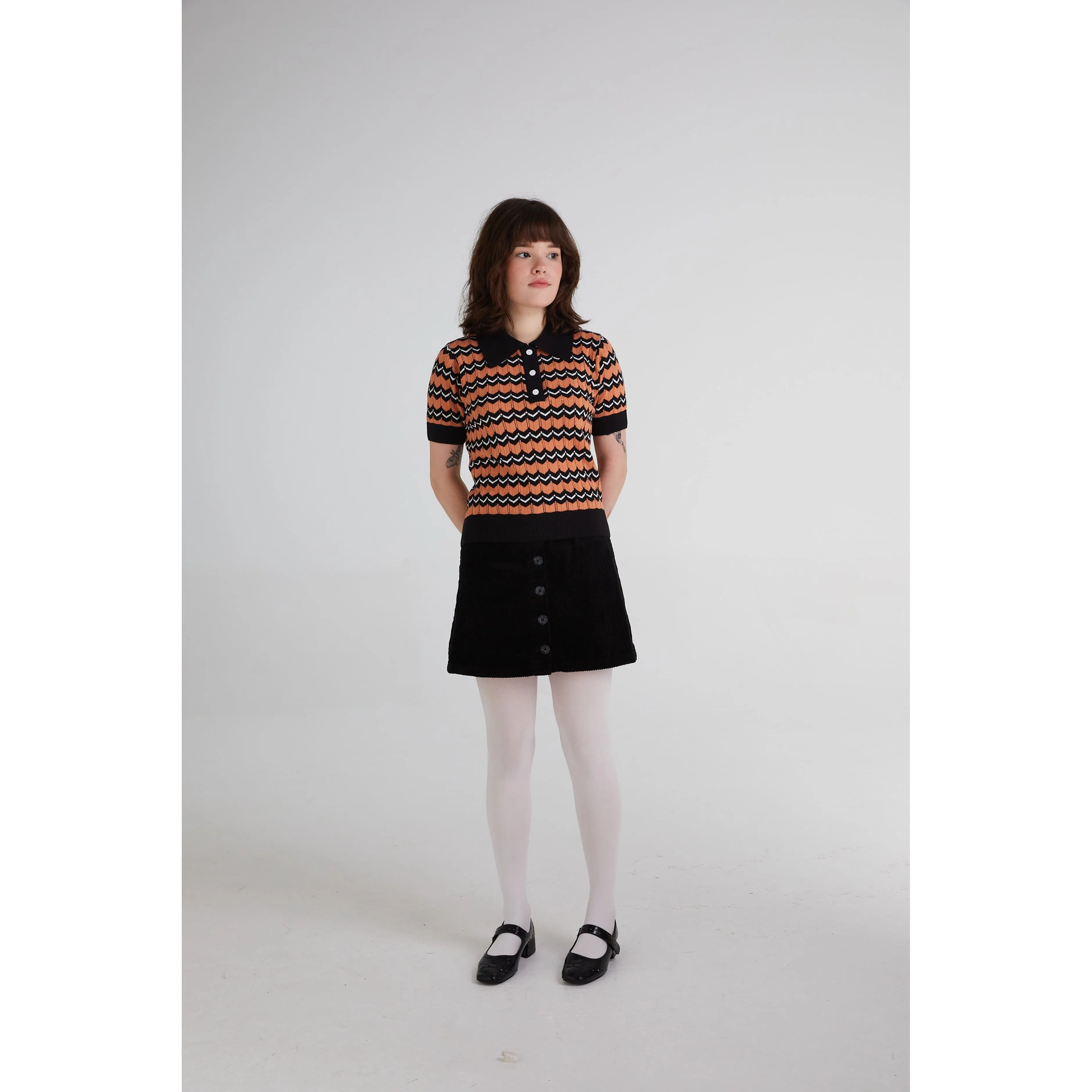 Mr Bridger - Women's Supremely Fine Gauge 'Diana' Black - Polo Knit