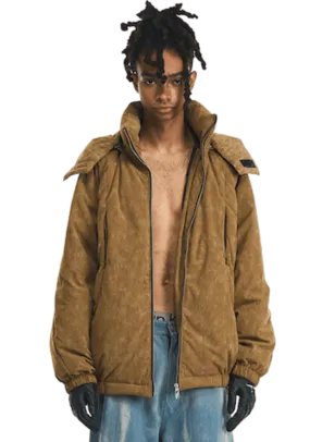 Multi Pocket Hooded High Neck Jacket