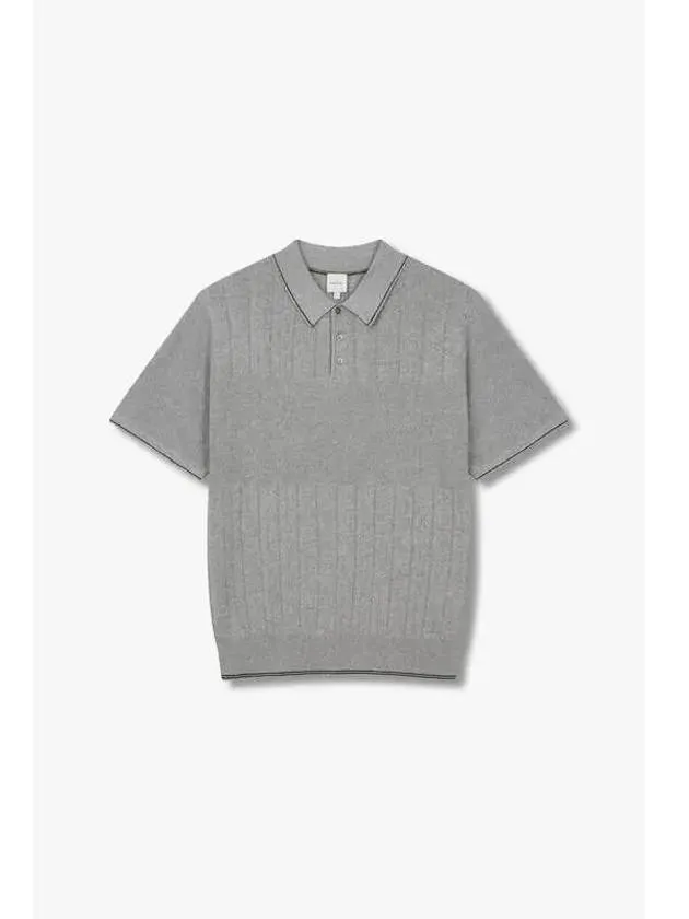 Multi Tissue Cotton Polo Knit Gray