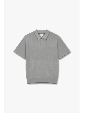 Multi Tissue Cotton Polo Knit Gray