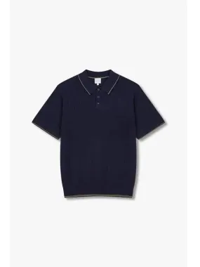 Multi Tissue Cotton Polo Knit Navy