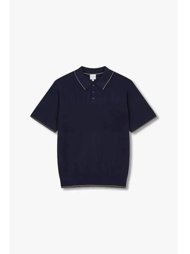 Multi Tissue Cotton Polo Knit Navy