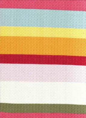MULTICOLOR STRIPE PRINTED ON POLYESTER RAYON SPANDEX WAFFLE NFS190712-038
