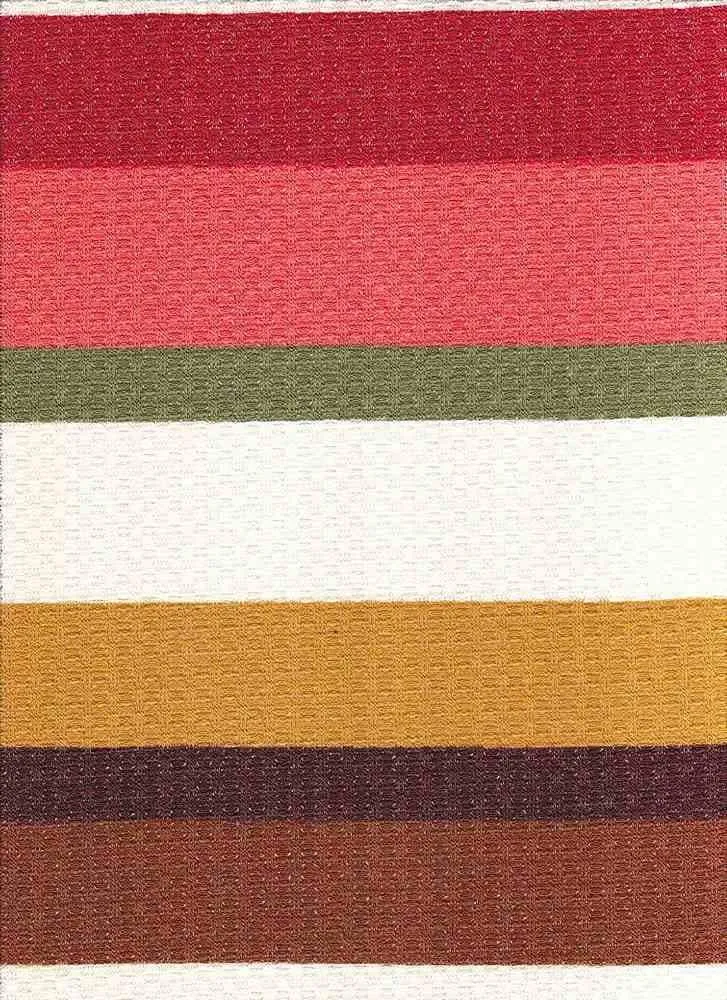 MULTICOLOR STRIPE PRINTED ON POLYESTER RAYON SPANDEX WAFFLE NFS190712-038