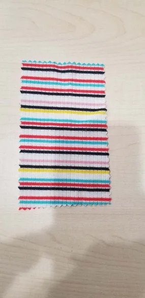 MULTICOLOR YARN DYE 4X2 RIB POLYESTER RAYON SPANDEX N NOV-STP9817