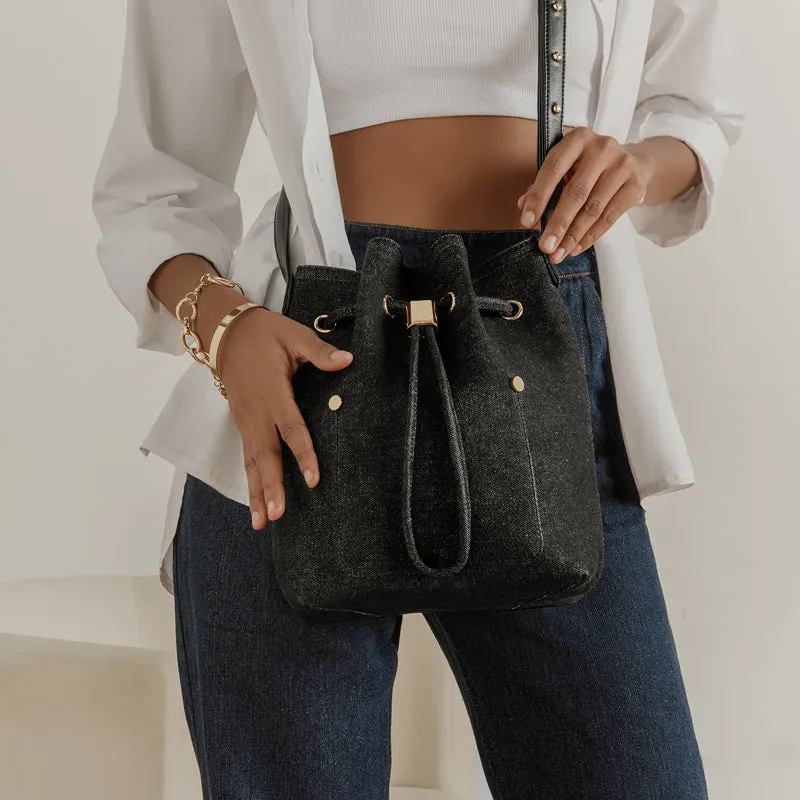 Niko-Niko Bucket Bag Denim - Black
