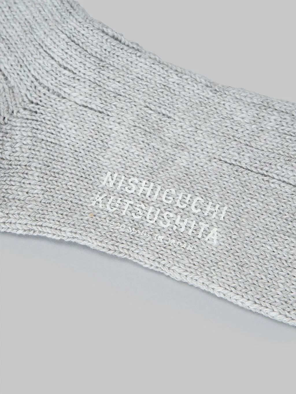 Nishiguchi Kutsushita Wool Cotton Slab Socks Jungle Green