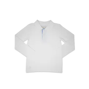 Parker Polo | White with Blue Mini Gingham (7, 8)