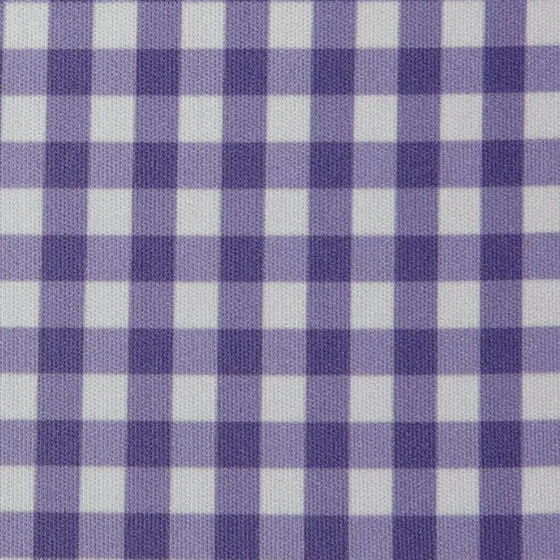 Semi-Spread Collar Polo Light Purple Gingham