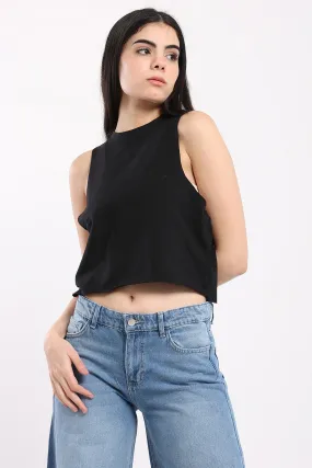 SLEEVLESS BASIC TOP - BLACK