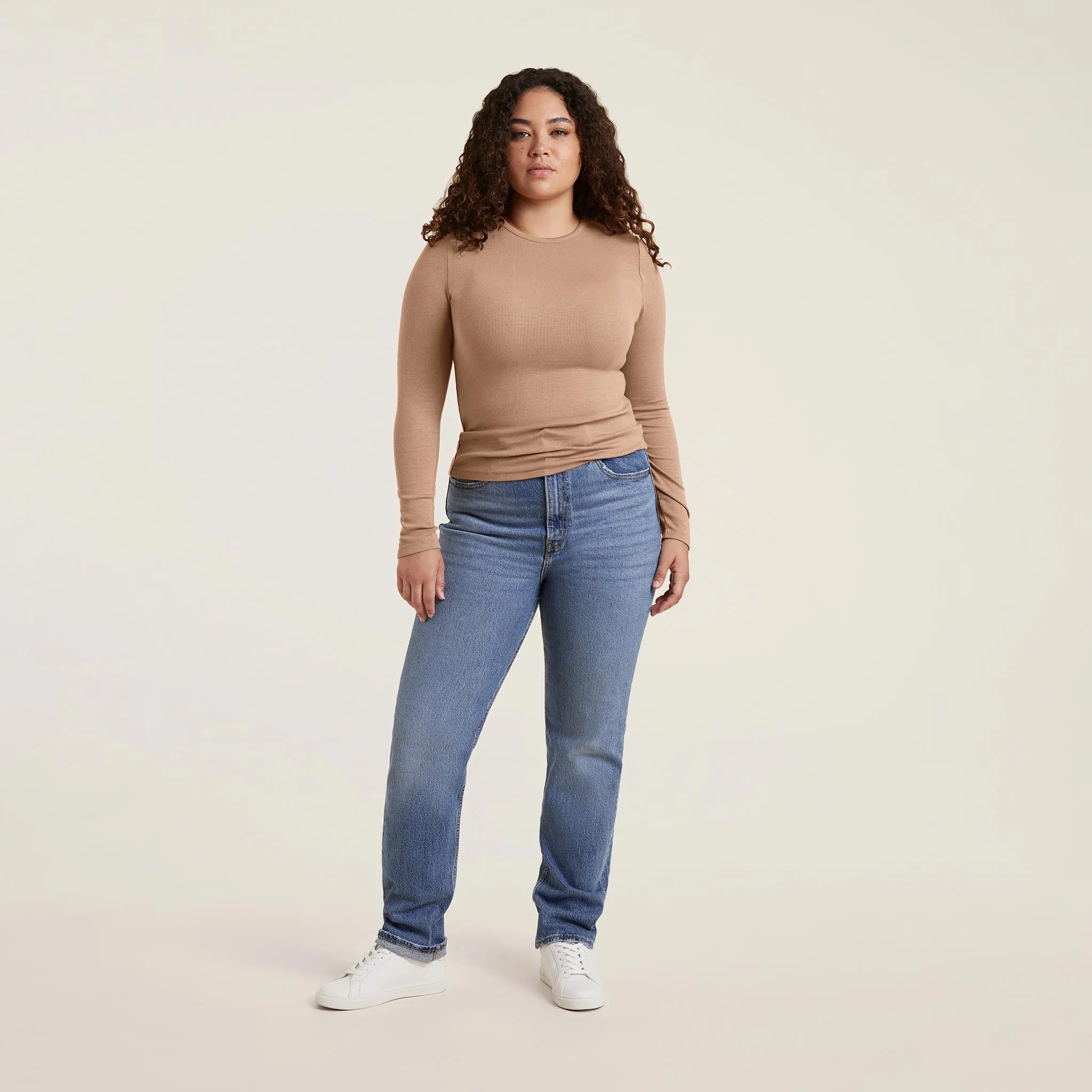 Slinky Rib Shirt | Cinnamon