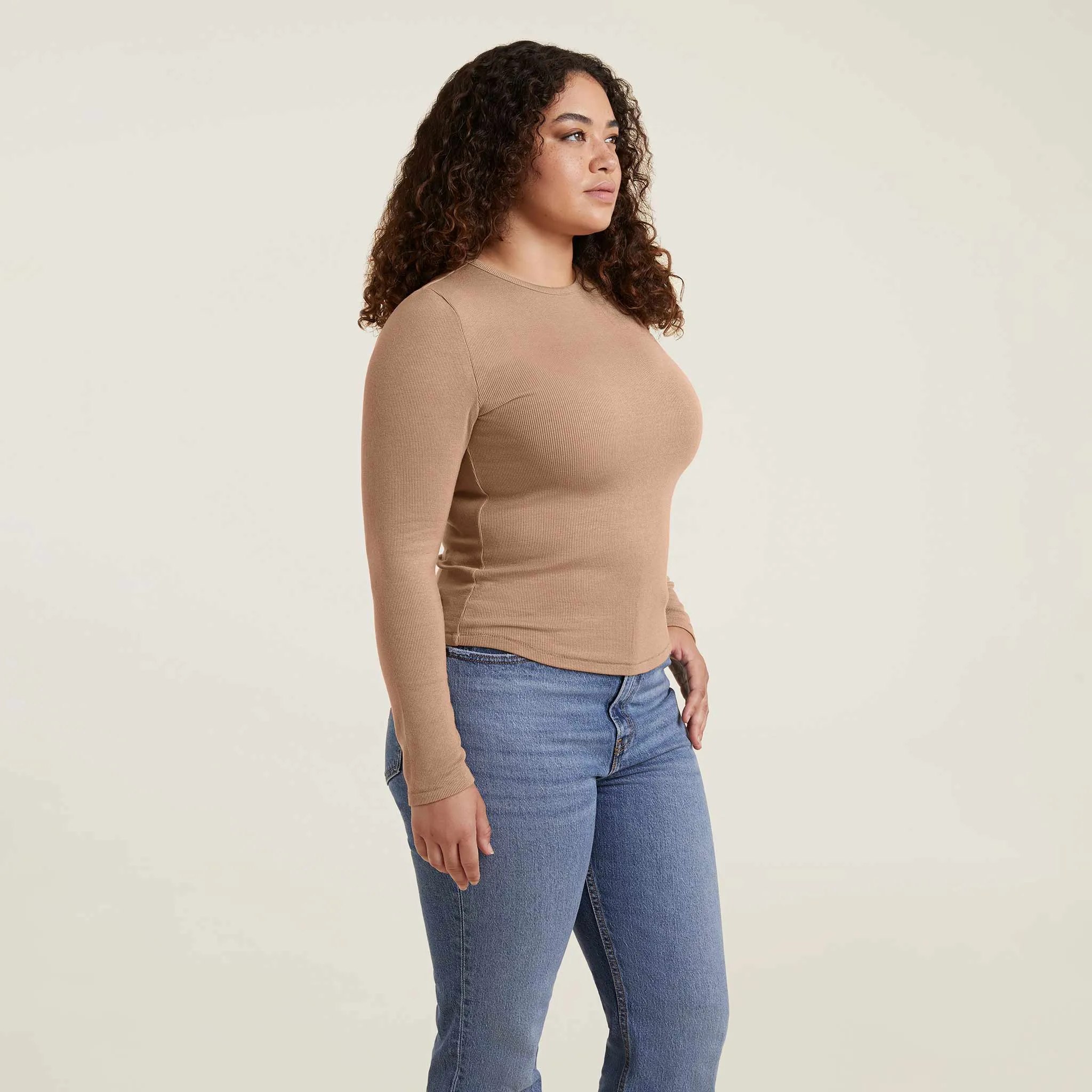 Slinky Rib Shirt | Cinnamon