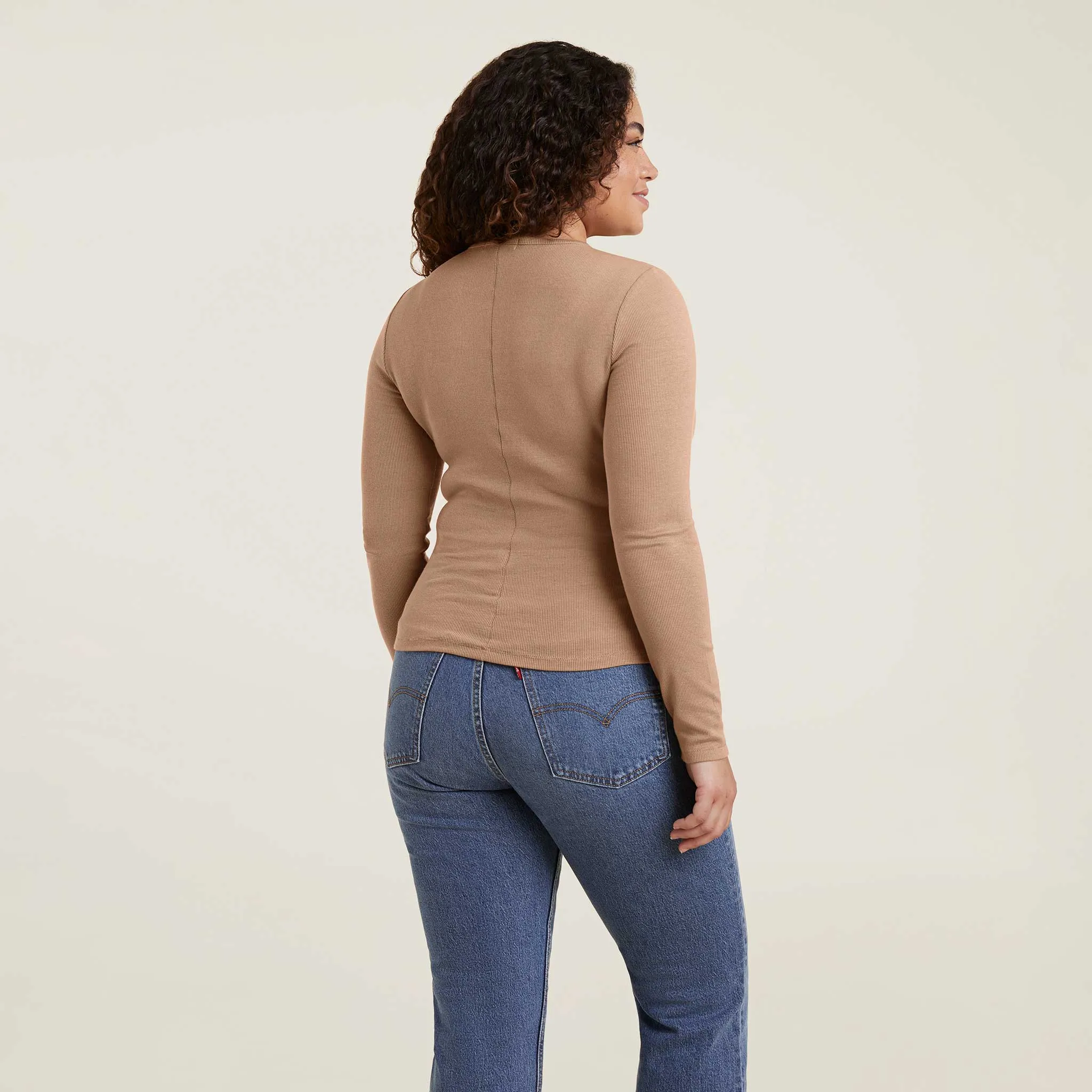 Slinky Rib Shirt | Cinnamon