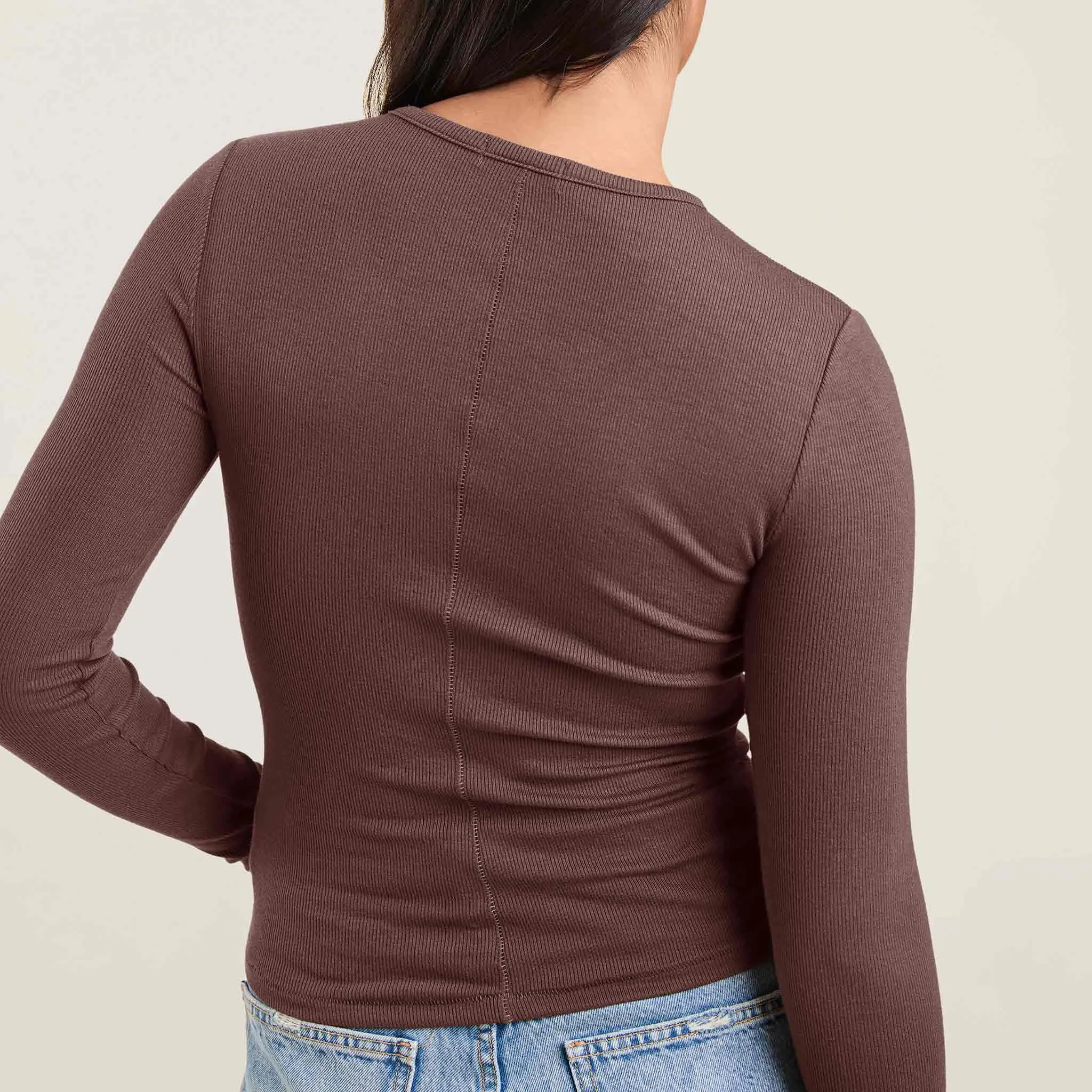 Slinky Rib Shirt | Coffee