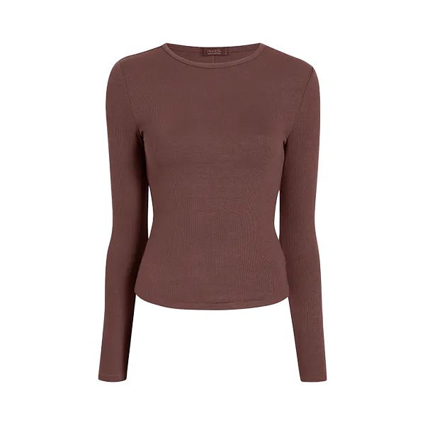 Slinky Rib Shirt | Coffee