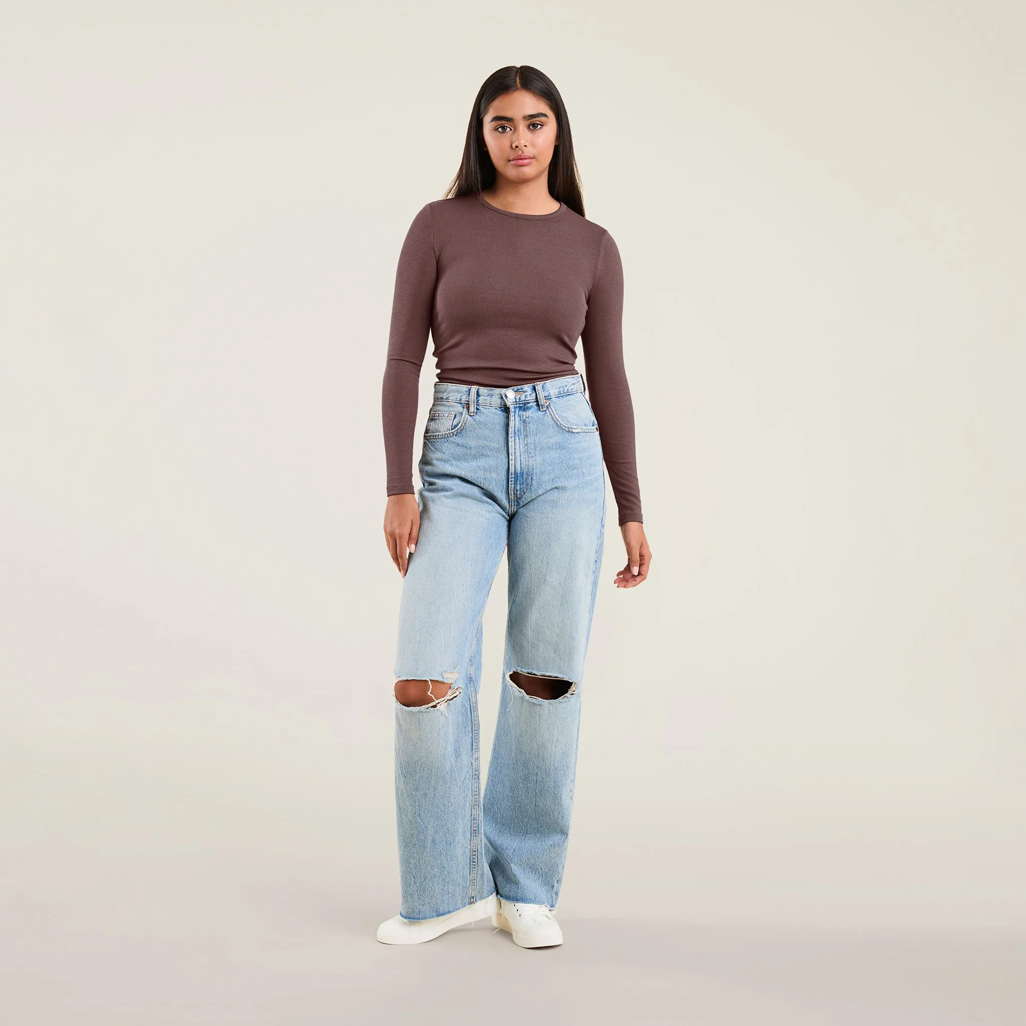 Slinky Rib Shirt | Coffee