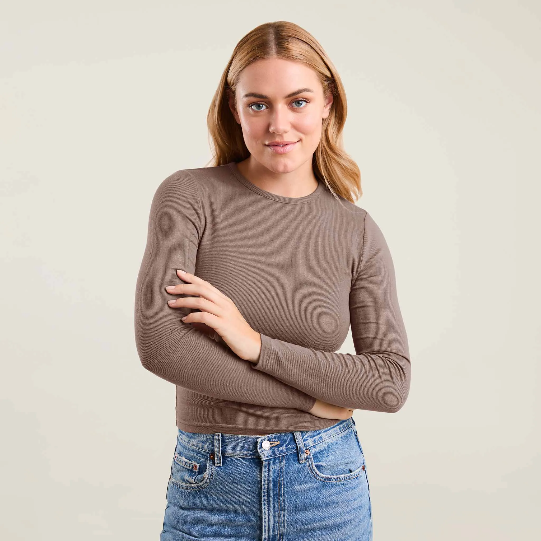 Slinky Rib Shirt | Mocha