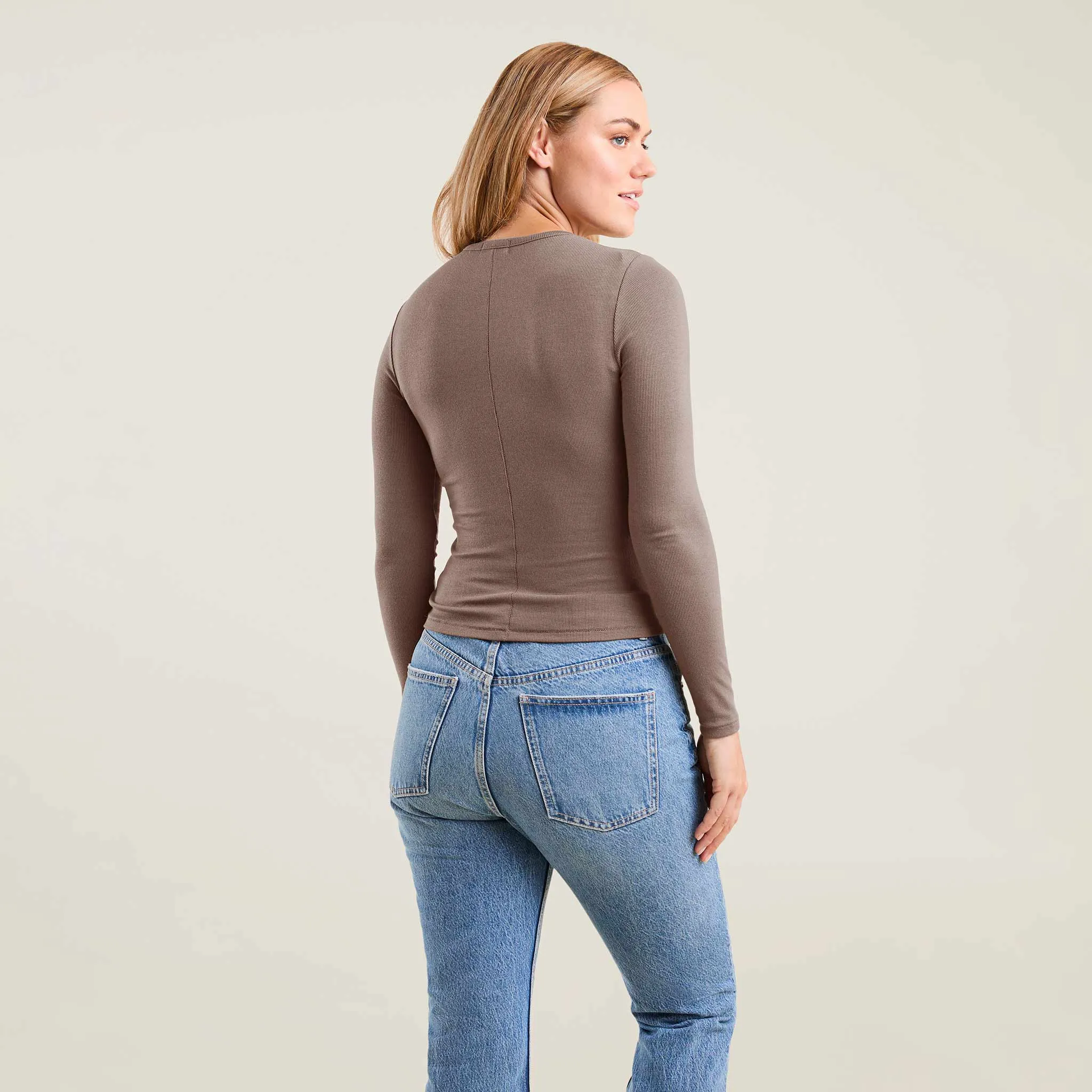 Slinky Rib Shirt | Mocha
