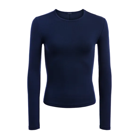 Slinky Rib Shirt | Navy
