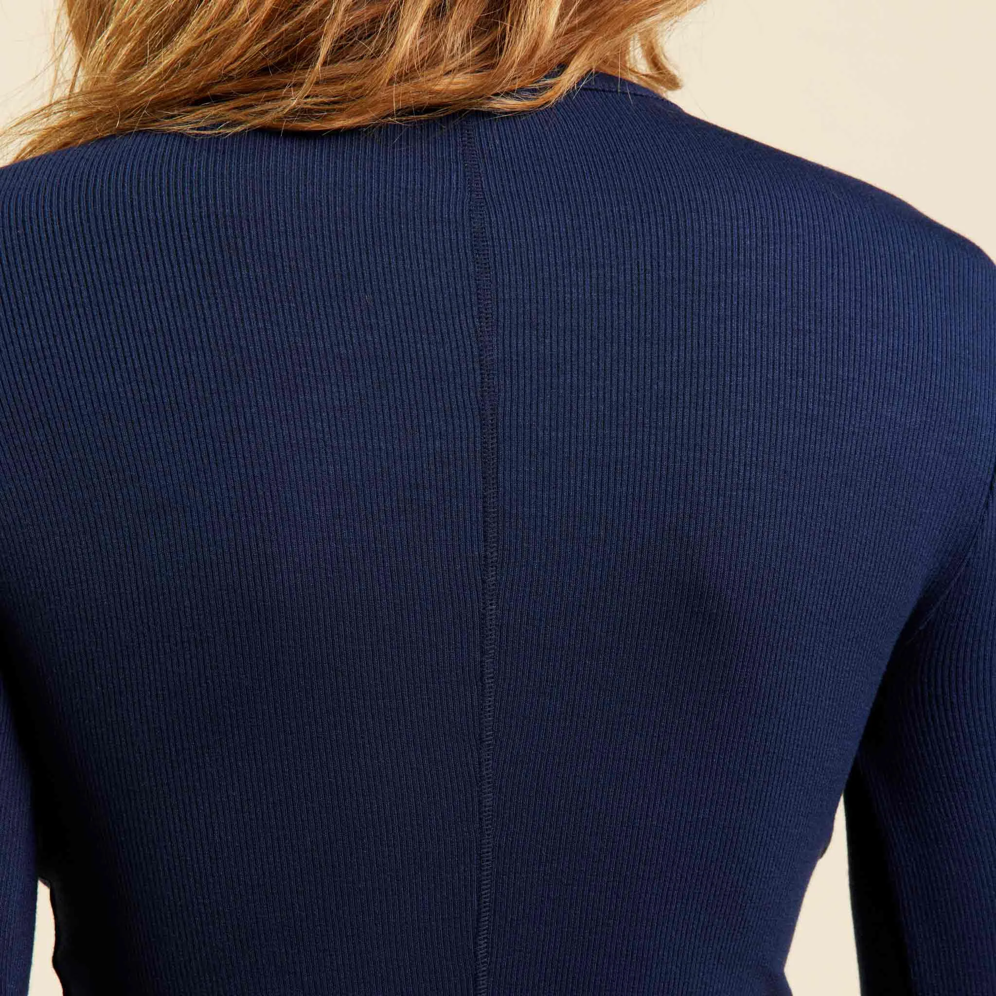 Slinky Rib Shirt | Navy