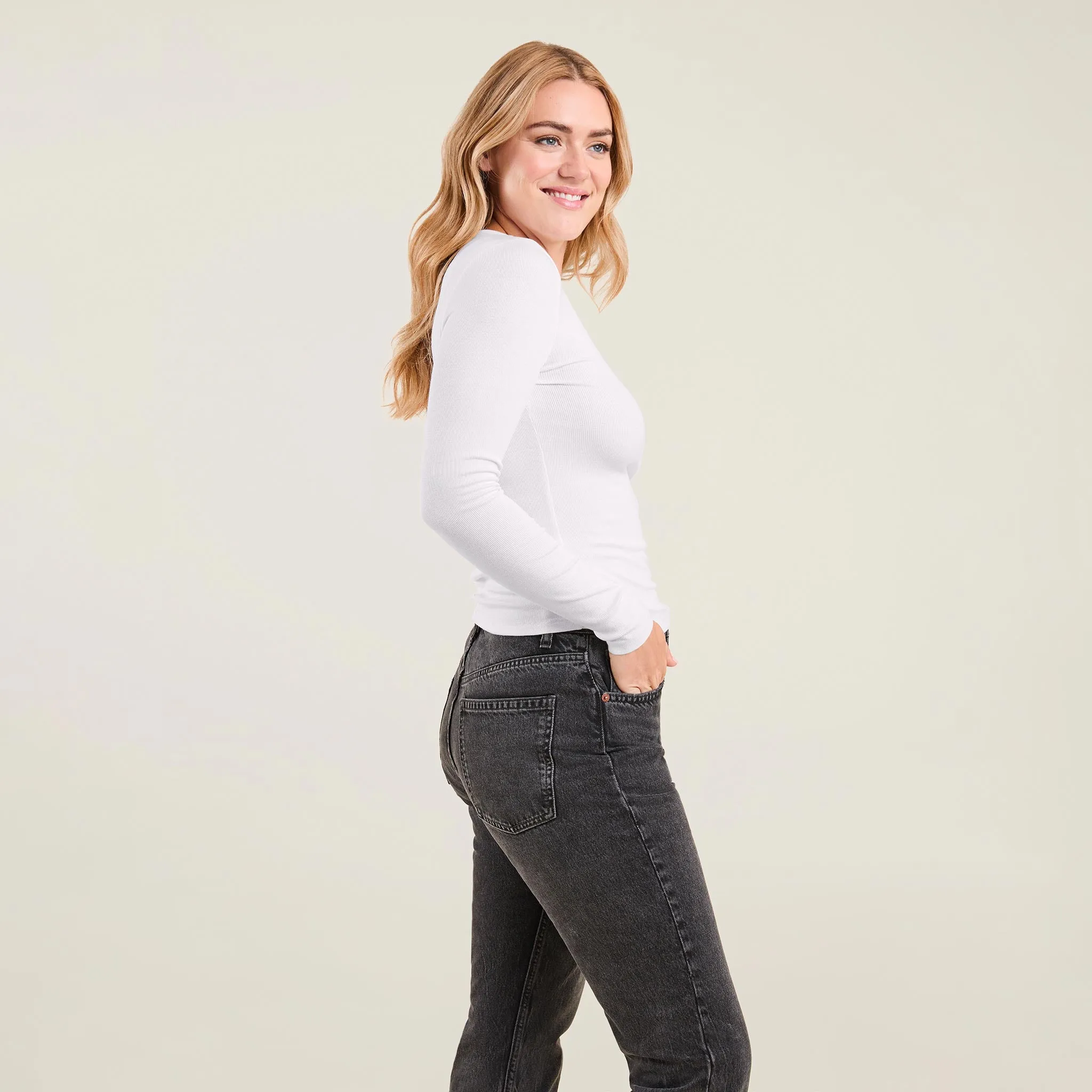 Slinky Rib Shirt | White